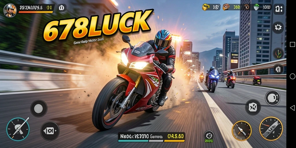 Tampilan gameplay balap motor dalam 678LUCK yang seru.