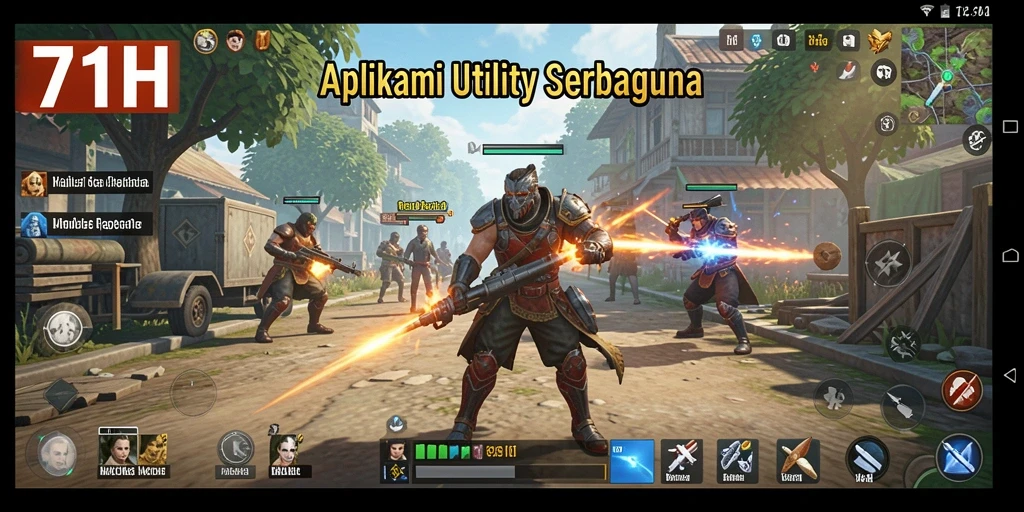 Tampilan antarmuka utama 71H yang sederhana dan mudah digunakan.