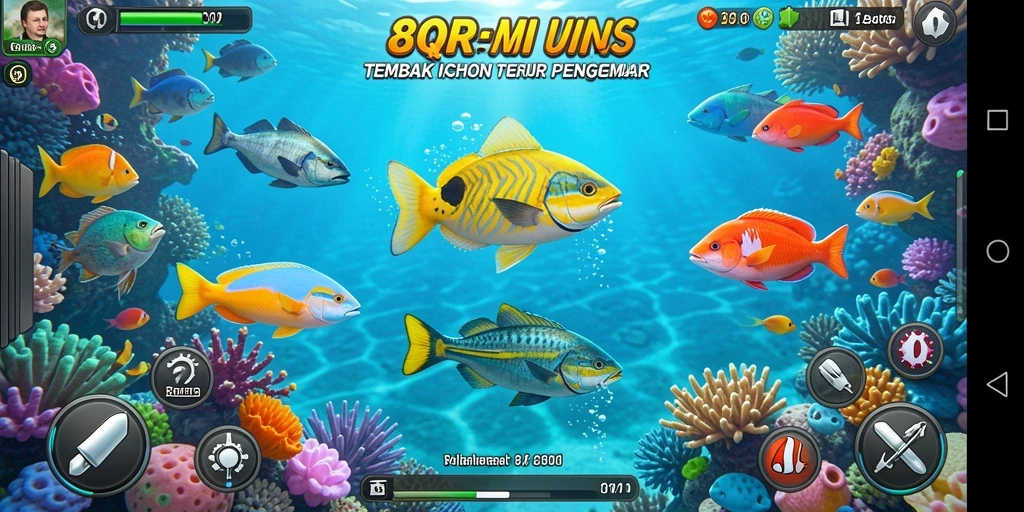 Gameplay seru dari 8QR dalam menembak ikan laut.