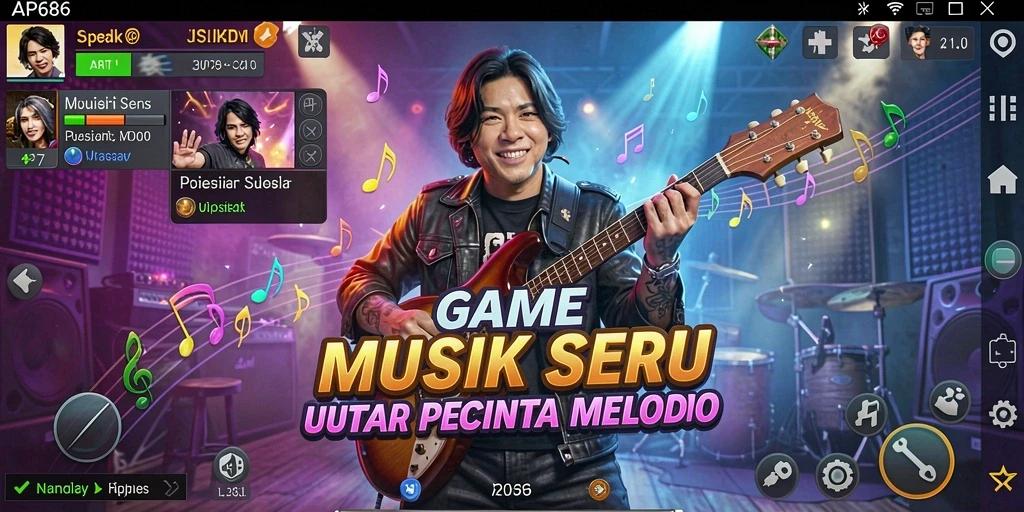 Highlight gameplay seru di AP686 dengan berbagai genre musik.