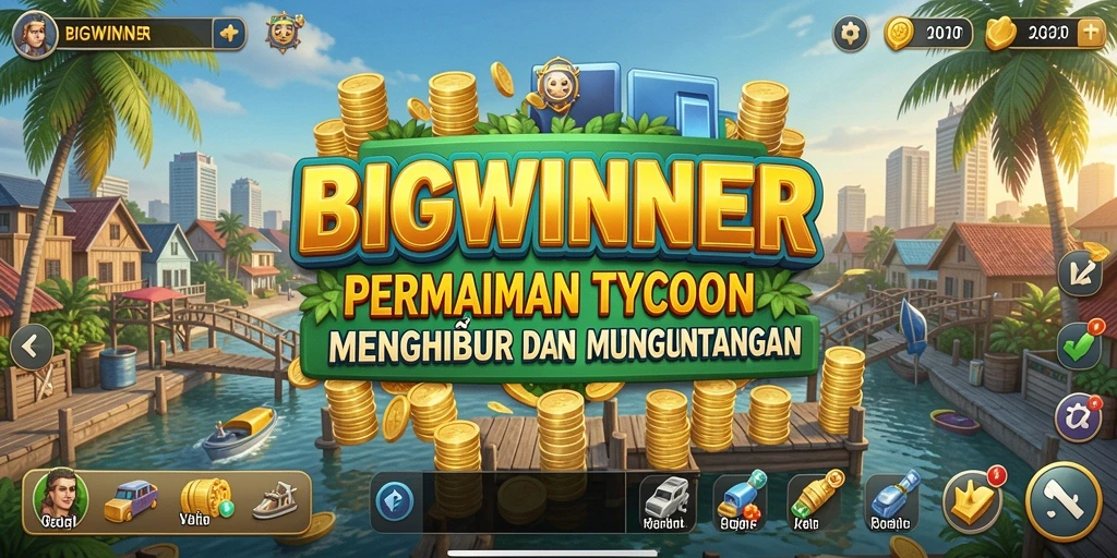 Screenshot menunjukkan gameplay seru di <strong>BIGWINNER</strong> dengan interaksi sosial yang menarik.