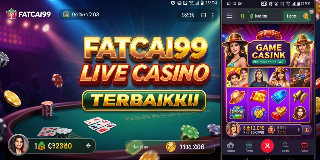 Screenshot gameplay FATCAI99 menampilkan dealer langsung dan suasana kasino yang mendebarkan.