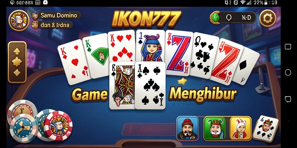 Tampilan gameplay seru dalam permainan Domino IKON777.