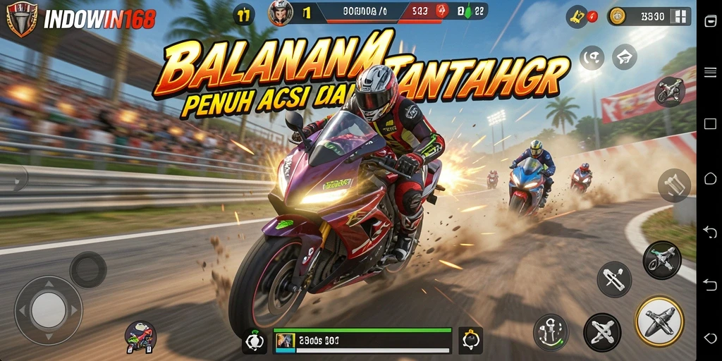 Tampilan gameplay INDOWIN168 yang penuh aksi dan kecepatan.
