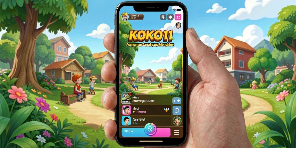 Screenshot KOKO11 menampilkan gameplay yang cerah dan interaktif.