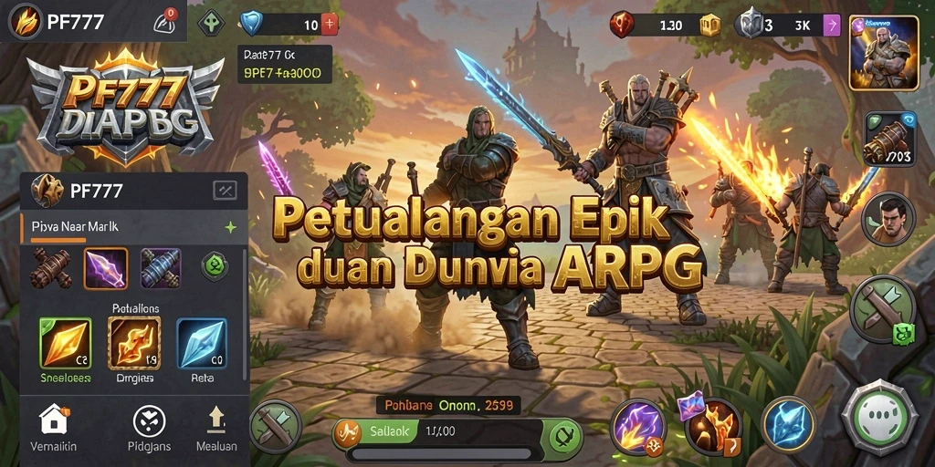 Tampilan gameplay mendebarkan dalam PF777, dengan aksi ARPG yang intens.
