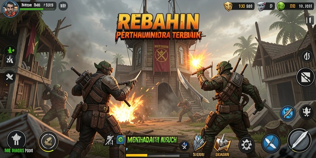 Screenshot gameplay menampilkan aksi seru Tower Defense di REBAHIN.