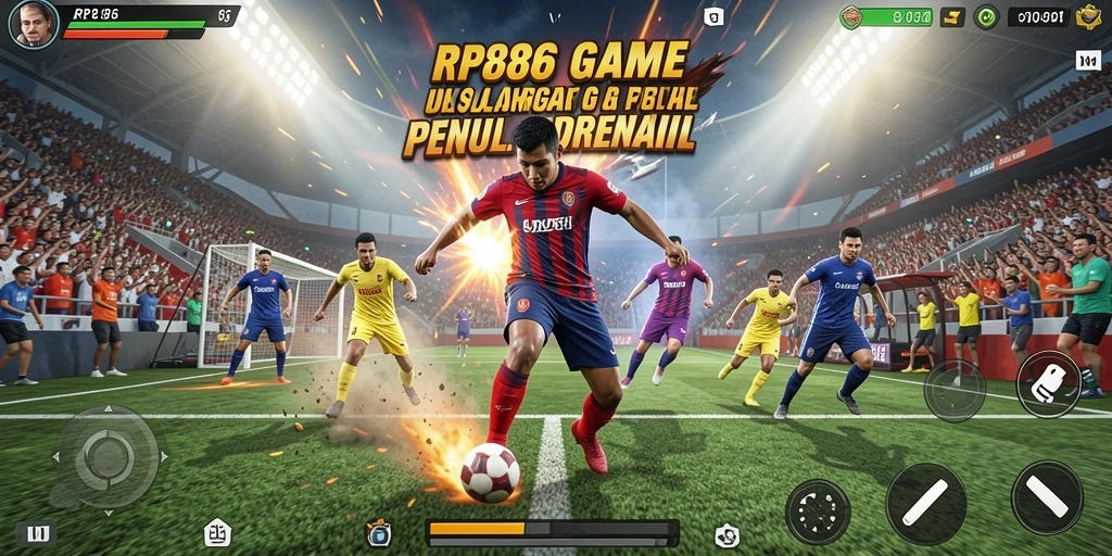 Tangkapan layar dari gameplay RP886 yang penuh aksi olahraga.