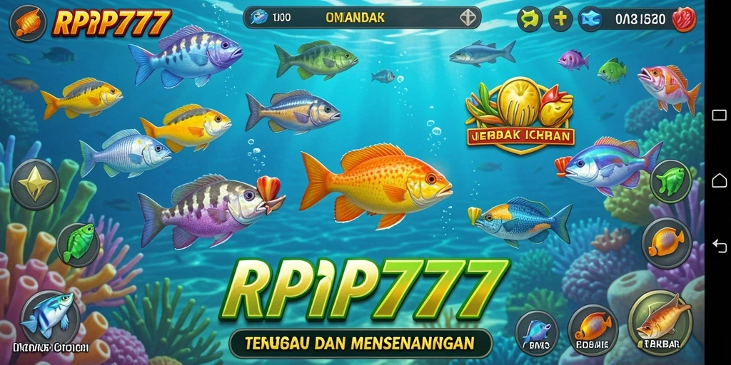 Tampilan gameplay RPRP777 dengan berbagai ikan yang menarik.