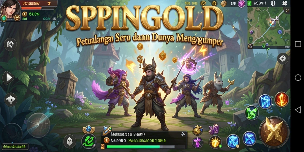 Gambaran gameplay seru dalam dunia MMORPG SPINGOLD.