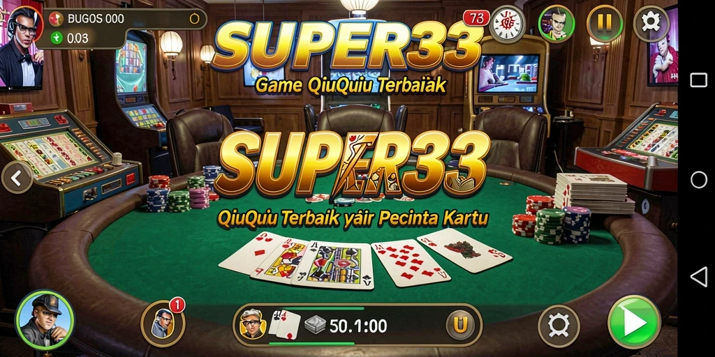 Screenshot SUPER33 menunjukkan aksi seru permainan QiuQiu.