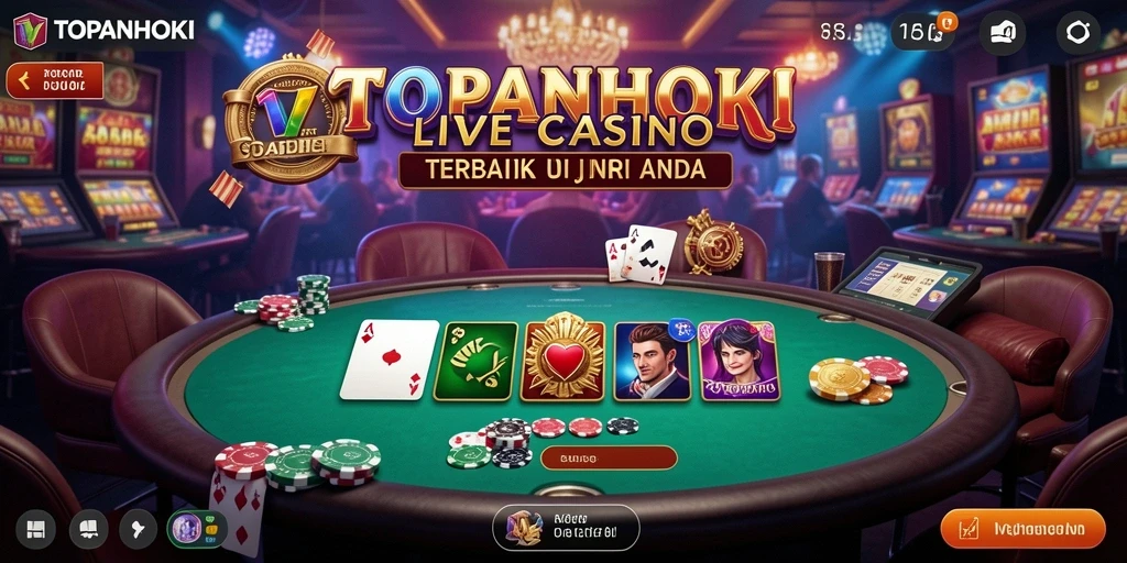 Screenshot menunjukkan dealer langsung dalam permainan Live Casino.