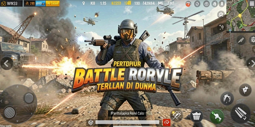Tampilan gameplay seru dalam pertempuran Battle Royale.